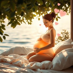 A serene and peaceful setting representing the concept of supporting and nurturing a fetus
