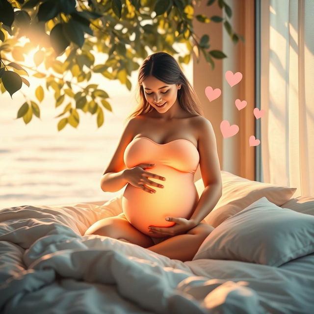 A serene and peaceful setting representing the concept of supporting and nurturing a fetus