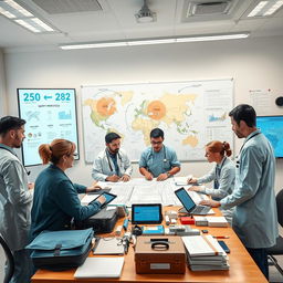 A detailed scene representing disaster risk reduction in healthcare networks
