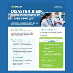 An educational flyer focused on disaster risk reduction in healthcare networks