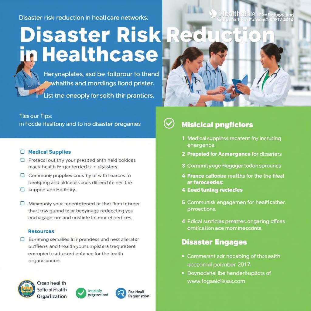 An educational flyer focused on disaster risk reduction in healthcare networks