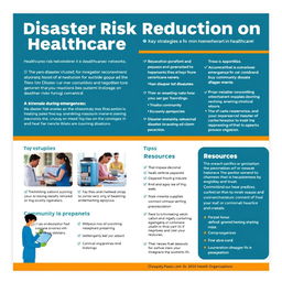 An educational flyer focused on disaster risk reduction in healthcare networks