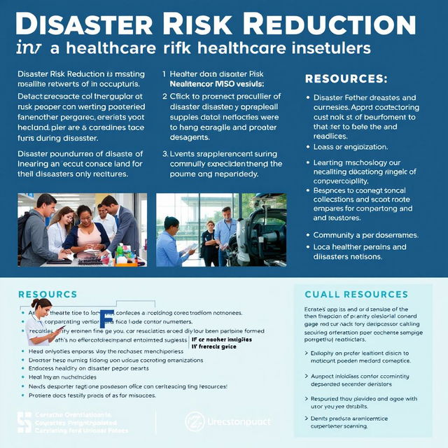 An educational flyer focused on disaster risk reduction in healthcare networks