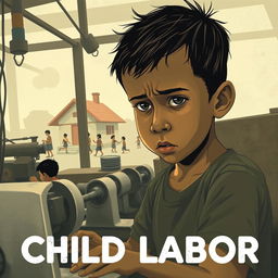 A powerful and emotive illustration depicting the theme of child labor