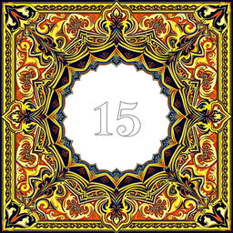 A beautiful Islamic geometric frame featuring intricate patterns