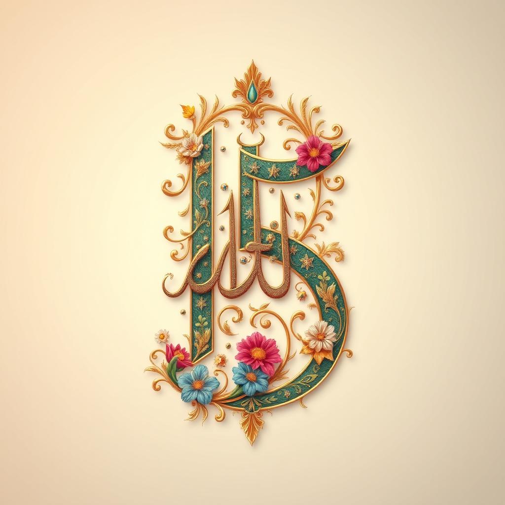 A stunning and elegant depiction of the Persian numeral 15, intricately designed with traditional Persian calligraphy and art