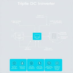 A technical diagram illustrating the concept of a Triple DC Inverter system, showcasing its components and operation