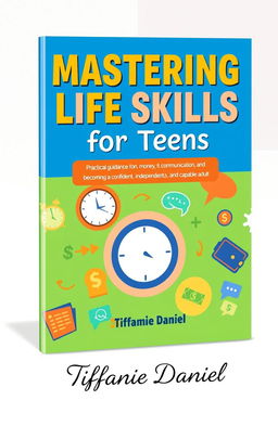 A vibrant and engaging book cover design for 'Mastering Life Skills for Teens'