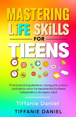 A vibrant and engaging book cover for 'Mastering Life Skills for Teens'