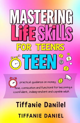 A vibrant and engaging book cover for 'Mastering Life Skills for Teens'