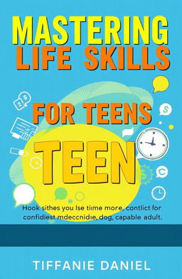 A modern and engaging book cover design for 'Mastering Life Skills for Teens' by Tiffanie Daniel