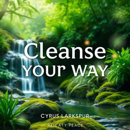 A flat book cover design titled 'Cleanse Your Way' by Cyrus Larkspur