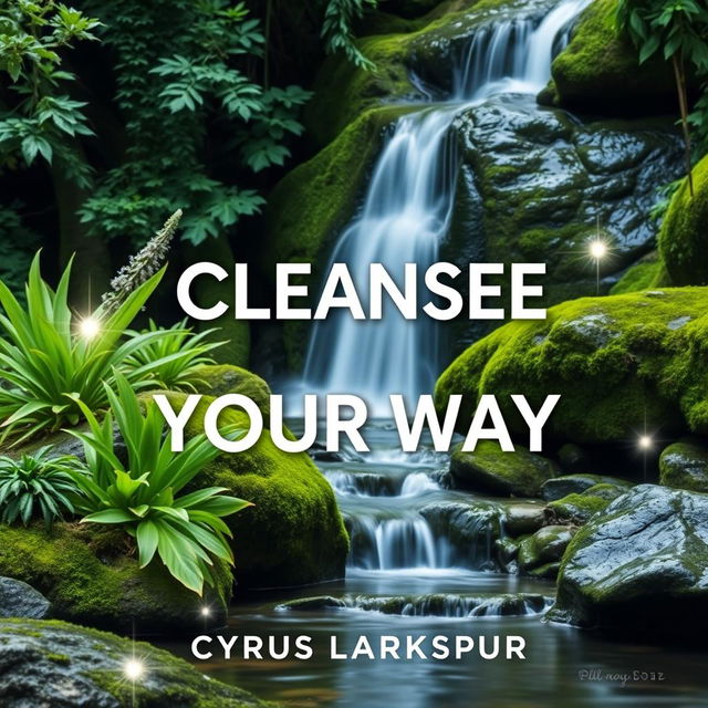 A flat book cover design titled 'Cleanse Your Way' by Cyrus Larkspur