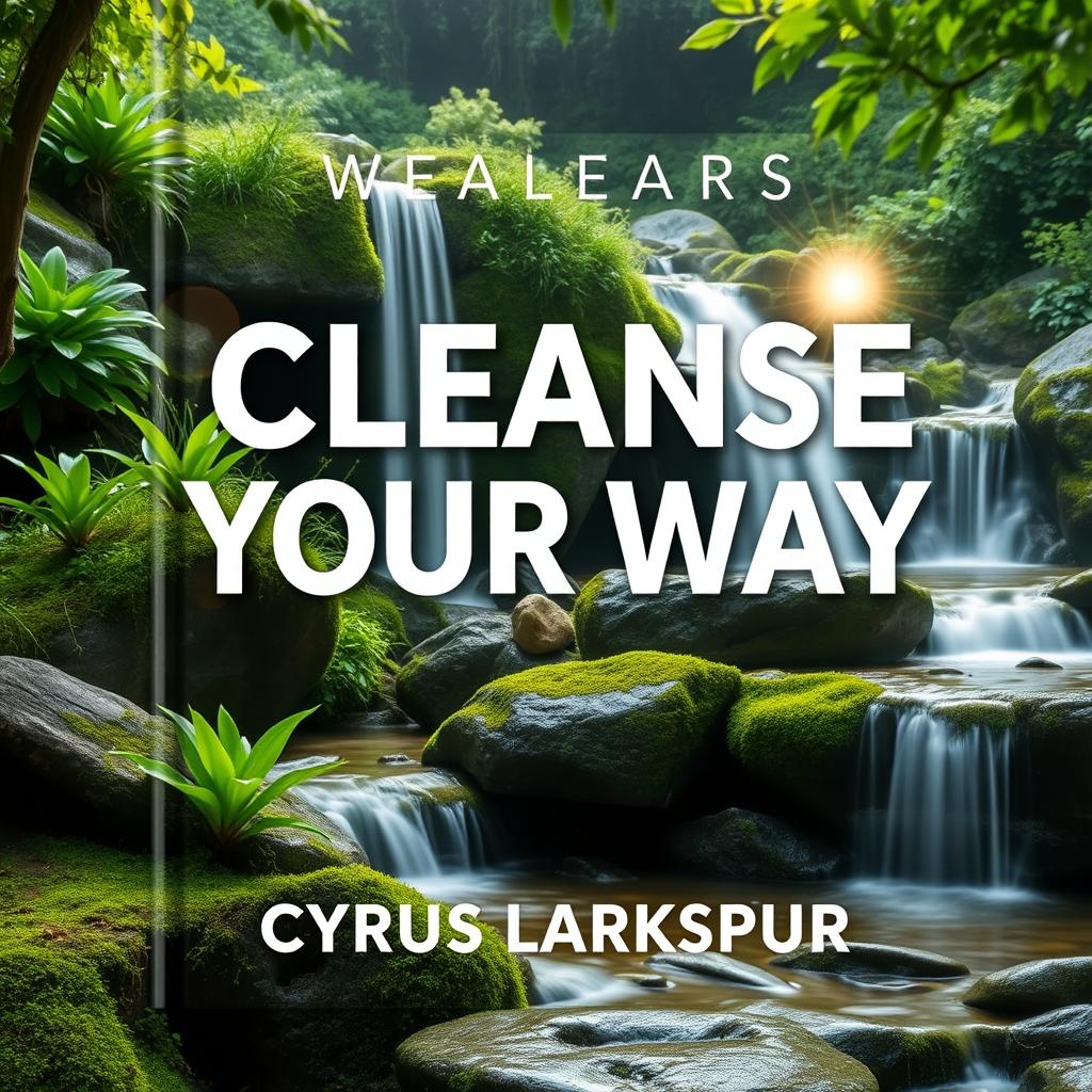 A flat book cover design titled 'Cleanse Your Way' by Cyrus Larkspur