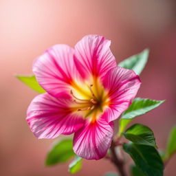 An artistic depiction of a beautiful flower in full bloom, showcasing vibrant colors and delicate petals