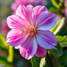 An artistic depiction of a beautiful flower in full bloom, showcasing vibrant colors and delicate petals