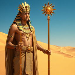 A human representation of the God of the Sand, inspired by ancient Egypt