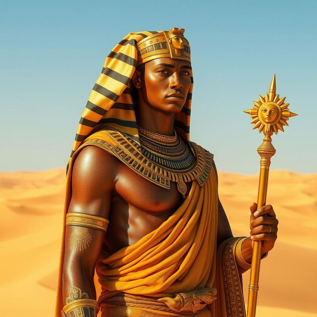 A human representation of the God of the Sand, inspired by ancient Egypt