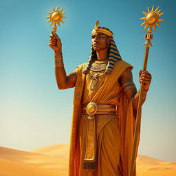 A human representation of the God of the Sand, inspired by ancient Egypt
