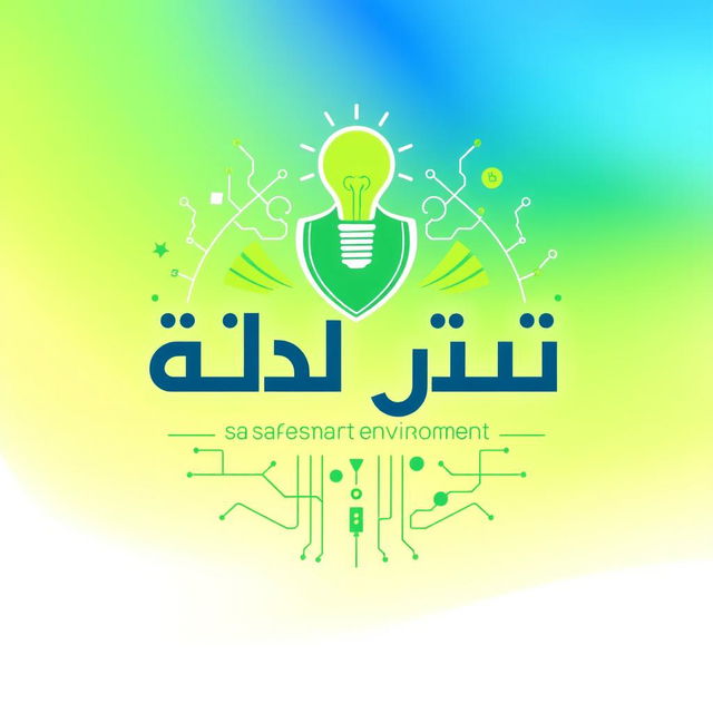 A beautiful and creative logo design featuring the phrase 'ایمن محیط هوشمند' (Safe Smart Environment) in elegant typography