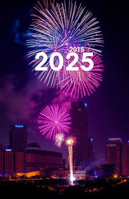 A vibrant and festive scene celebrating the New Year 2025 in Nairobi, Kenya