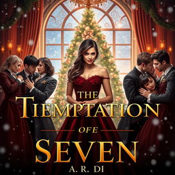 A mesmerizing book cover for the passionate romance novel 'The Temptation of Seven' by A