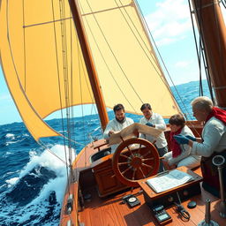 A stunning ship sailing majestically on the open sea, symbolizing unity amidst challenges