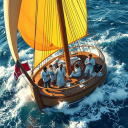 A stunning ship sailing majestically on the open sea, symbolizing unity amidst challenges