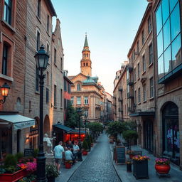 A stunning view of an old city that has been modernized while beautifully preserving its ancient textures
