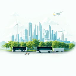 A realistic and modern banner design showcasing the concept of smart cities, green technologies, and logistics innovation