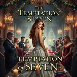 A captivating book cover design titled 'The Temptation of Seven'