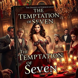 A captivating book cover design titled 'The Temptation of Seven'