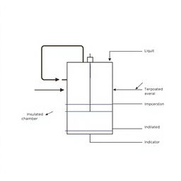 A detailed schematic diagram of a boiling chamber specifically designed for determining the value of the pool boiling coefficient