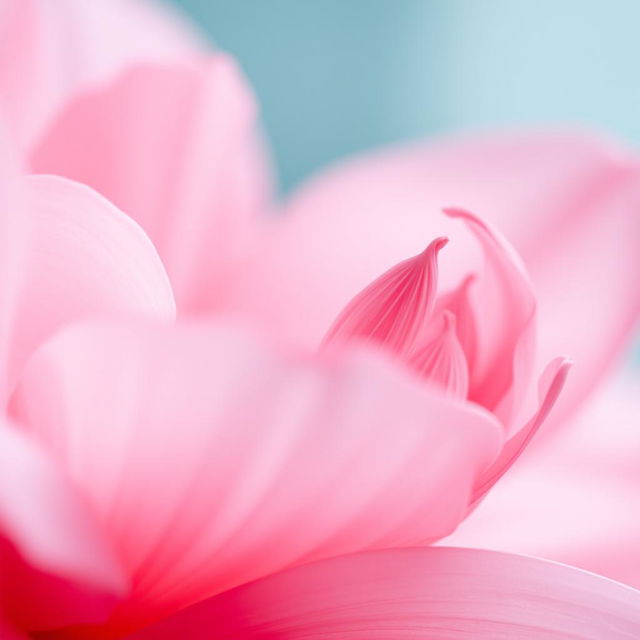 A close-up artistic representation of a flower with soft pink petals, symbolizing beauty and femininity