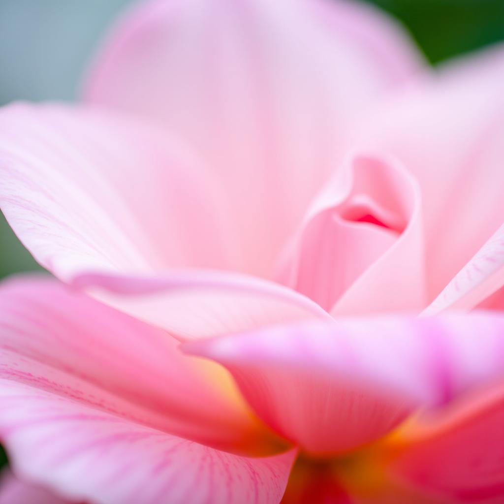 A close-up artistic representation of a flower with soft pink petals, symbolizing beauty and femininity