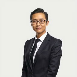 An official portrait of a professional individual in business attire