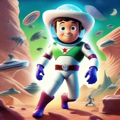 The texan space ranger embarked on an intergalactic journey to save the universe from an alien invasion.