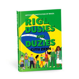A book cover design focused on the rights and duties of Brazilian citizens as stated in Article 5 of the Federal Constitution of Brazil