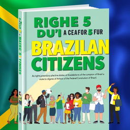A book cover design focused on the rights and duties of Brazilian citizens as stated in Article 5 of the Federal Constitution of Brazil