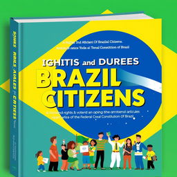 A book cover design focused on the rights and duties of Brazilian citizens as stated in Article 5 of the Federal Constitution of Brazil