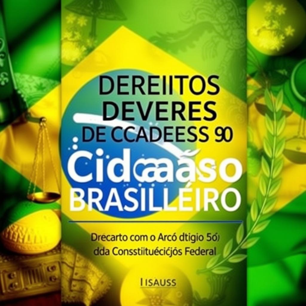 A book cover design featuring the title 'Direitos e Deveres do Cidadão Brasileiro: De Acordo com o Artigo 5º da Constituição Federal'