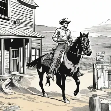 The comic strip depicted the adventures of a texan cowboy traveling through the Wild West, bringing justice to lawless towns.