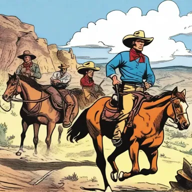 The comic strip depicted the adventures of a texan cowboy traveling through the Wild West, bringing justice to lawless towns.
