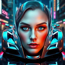A stunning combination of a human face seamlessly blended with a futuristic car design