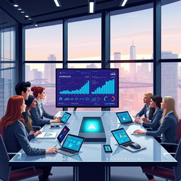 An illustration depicting the concept of AI for Customer Relationship Management (CRM)