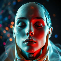 A surrealistic blend of a human face and a car, where facial features are abstract and unrecognizable