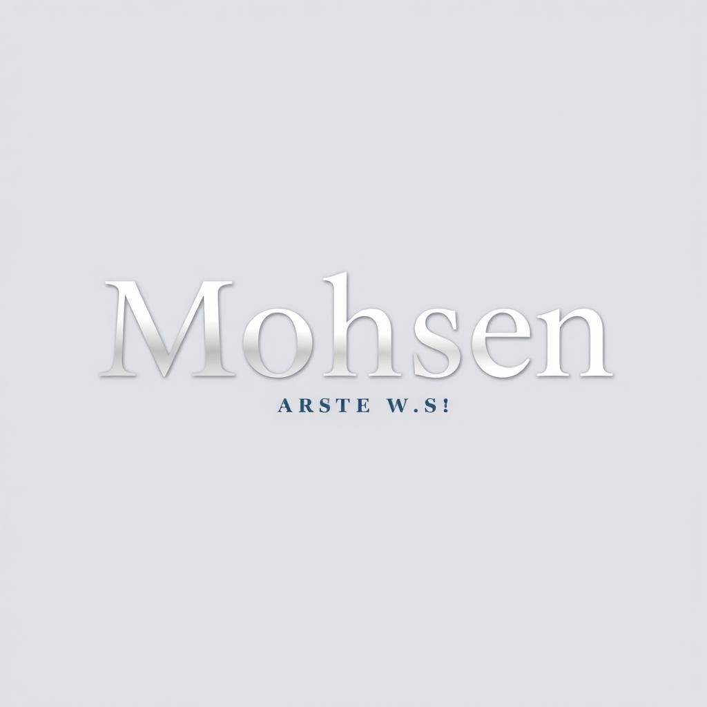 A modern and professional logo design featuring the name 'Mohsen' in elegant typography suitable for a lawyer's practice