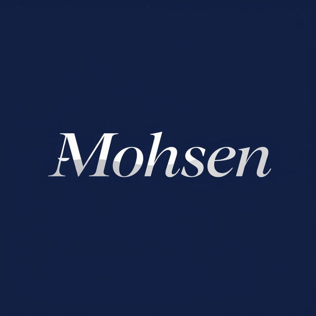 A modern and professional logo design featuring the name 'Mohsen' in elegant typography suitable for a lawyer's practice