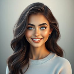 A highly detailed and realistic AI-generated portrait of a young adult female with striking features