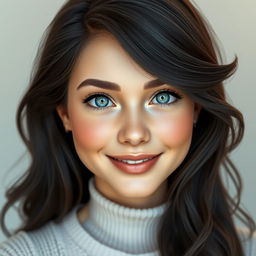 A highly detailed and realistic AI-generated portrait of a young adult female with striking features